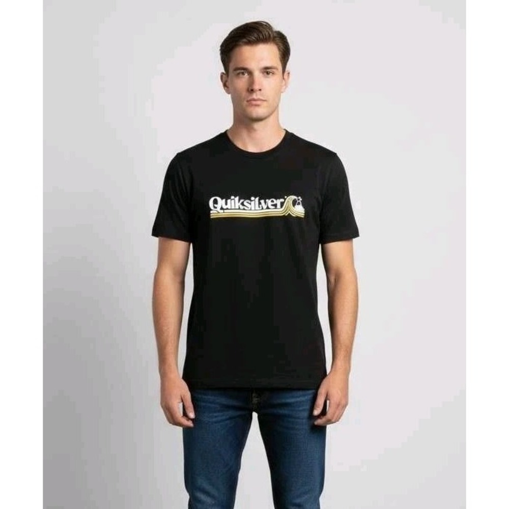 QUIKSILVER Men's Comp Logo Short Sleeves T-shirt Size Small CR6 NWT Excellent